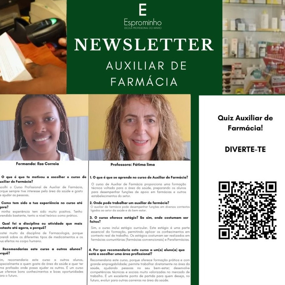Curso Profissional de Auxiliar de Farmácia na ESPROMINHO: Aprende, Experimenta e Cuida